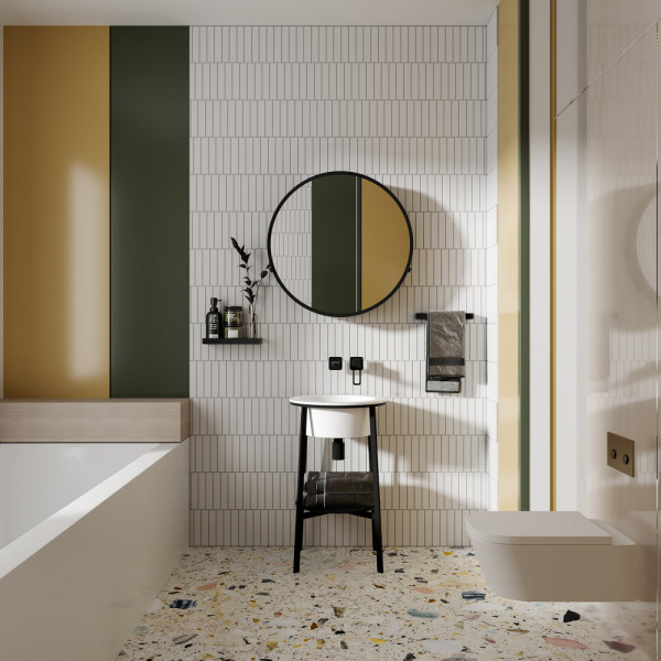 Раковина с консолью Аbber Bequem 50x50x85 белая матовая (AC2130MW)