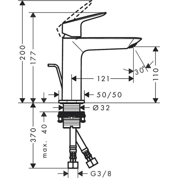 Смеситель для раковины Hansgrohe Logis Fine хром (71251000)