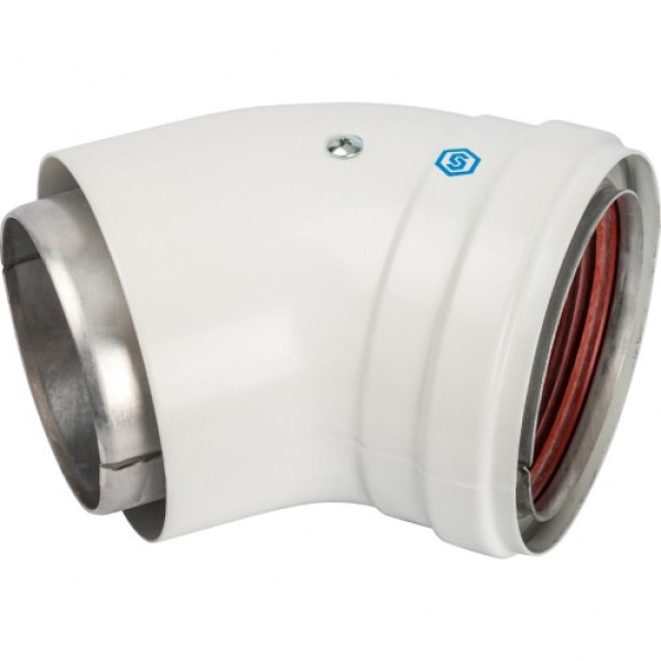 Элемент дымохода DN 80 отвод 45° утепленный п/м SCA-0080-800045 Элемент дымохода DN 80 отвод 45° утепленный п/м SCA-0080-800045