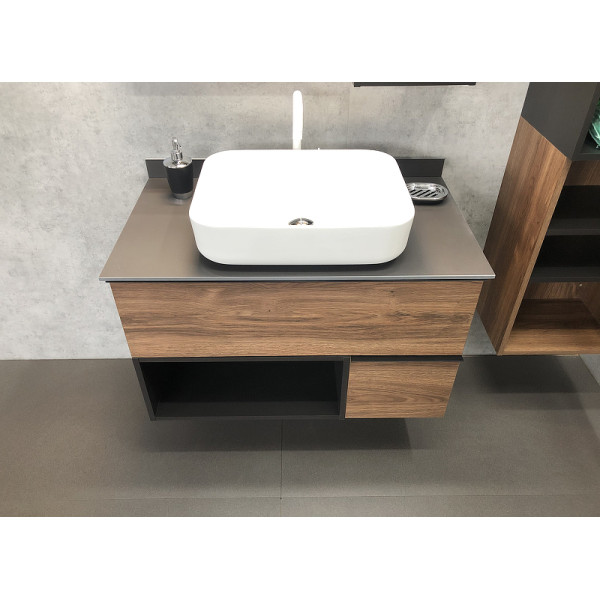 Тумба подвесная Comforty Штутгарт 900x520x685 дуб темно-коричневый (00-00002868)