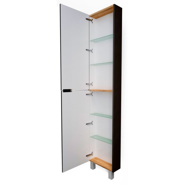 Пенал напольный 1Marka Gaula 400*150*1900 черный (У92552)