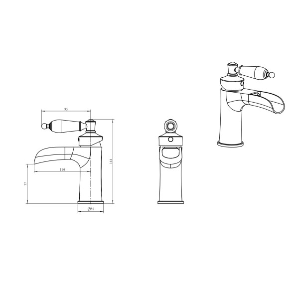 Смеситель для раковины Boheme Vogue хром (221-BLC) Смеситель для раковины Boheme Vogue хром (221-BLC)