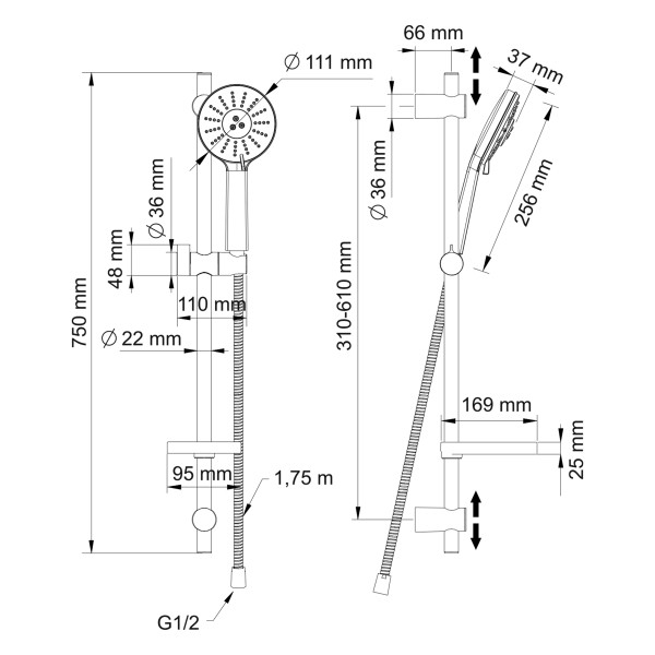 Душевой гарнитур Swedbe Calypso хром (5083)