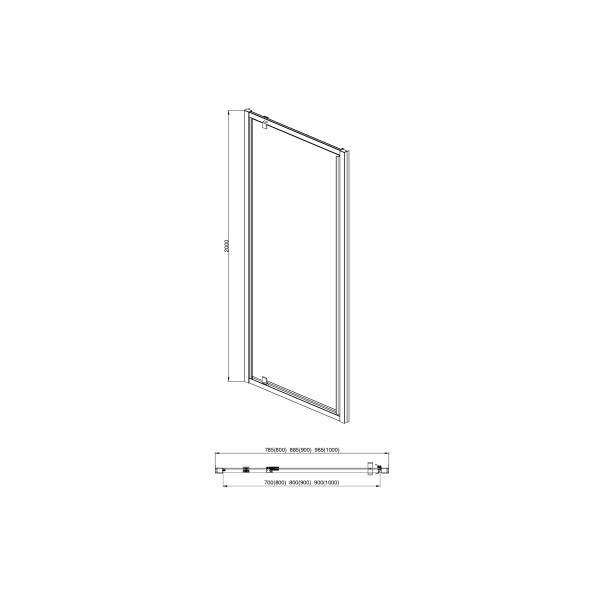 Душевая дверь Aquatek Ария 90x200 стекло прозрачное, профиль оружейная сталь (AQ ARI PI 09020GM)