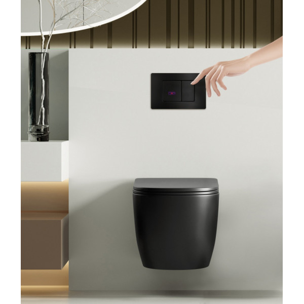 Клавиша смывная Abber с клавишей черная матовый (AC0122SMB)