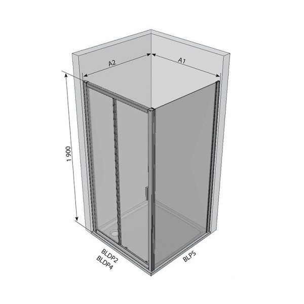 Душевое ограждение Ravak BLPS-90 90x190 стекло, профиль хром (9BH70C0Z1)