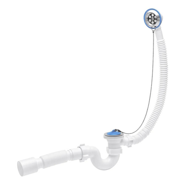 Обвязка для ванны АНИ с выпуском 1 1/2"*40 трубный сифон, с гибкой трубой 375*40/50 АНИ пласт (E155)