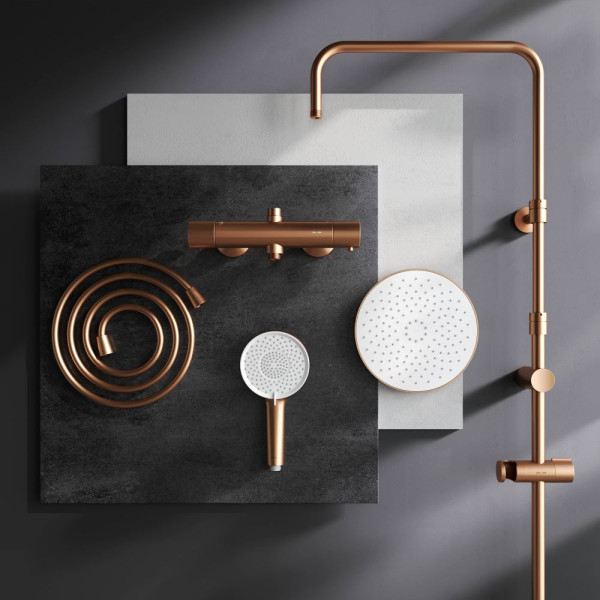 Душевая система AM.PM X-Joy с душевым набором розовое золото (F0785A444)