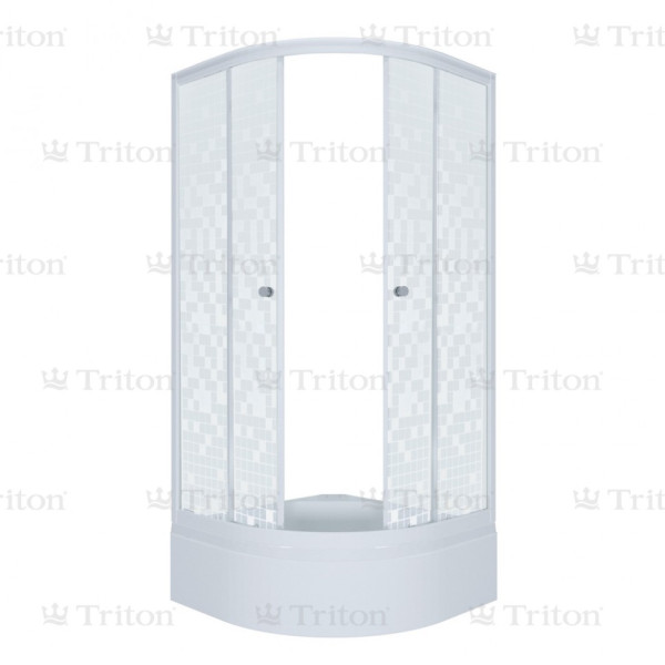Душевой уголок Triton 90*90 В стекло мозаика, профиль белый (DK117_2)