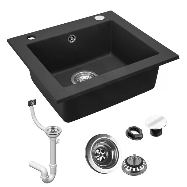 Мойка для кухни Rea west black гранит 48,5x44x17 черная (ZLE-00120)