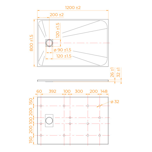 Душевой поддон RGW TSS-128B 80x120x2,6 черный (553502812-04)
