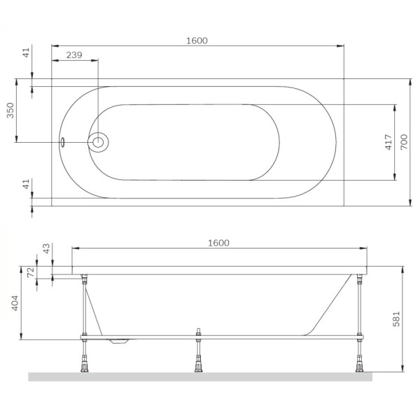 Ванна акриловая AM.PM X-Joy 160х70 (W94A-160-070W-A1)