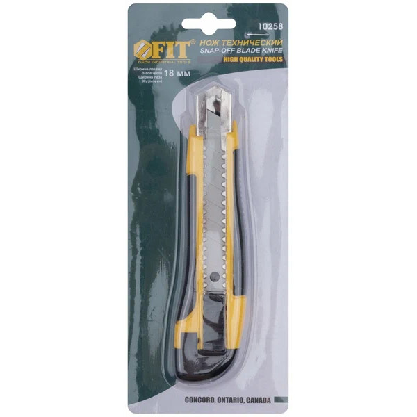 Нож технический FIT 18 мм усил. Профи (10258)