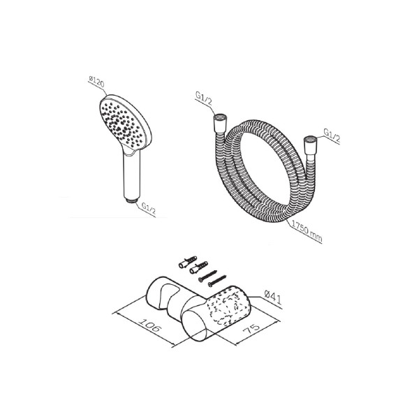 Душевой гарнитур AM.PM Like хром (F0118000)