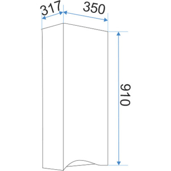 Пенал подвесной 1Marka Этюд 350*300*900 белый (У25502)