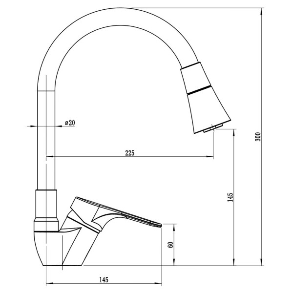 Смеситель для кухни Voda Lucky хром (LY 519F)