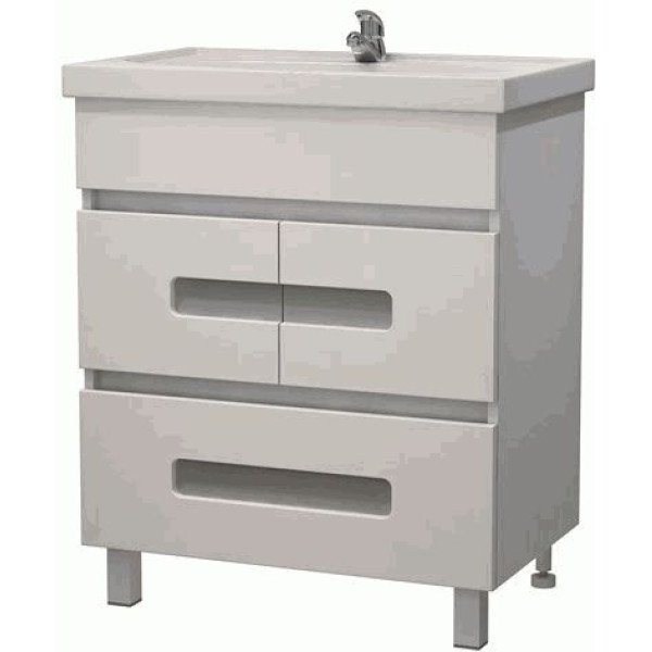 Тумба напольная Melodia Модерн 70 DB1 (Фостер 70) 67,7x80 белая Glass (MFR79479WT)