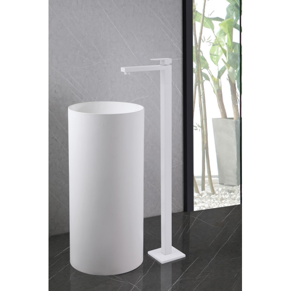 Смеситель напольный Abber Daheim белый матовый (AF8241W)