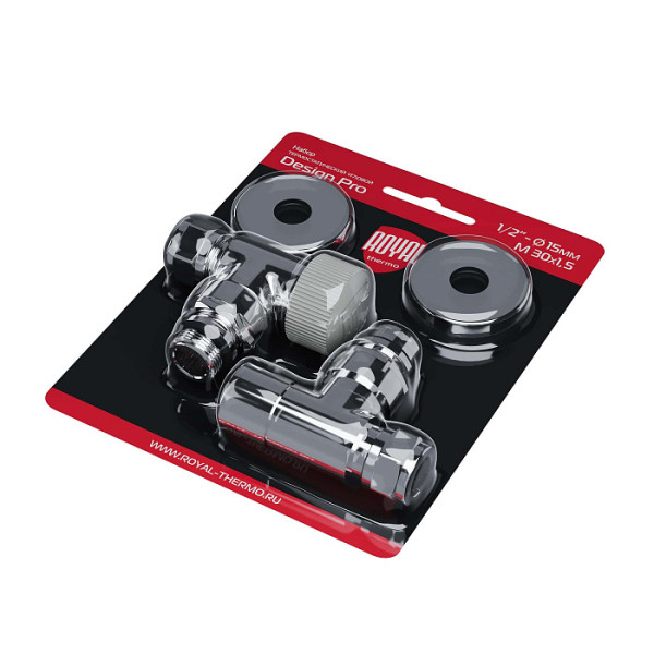 Комплект термостатический угловой 1/2"х15 мм Royal Thermo Design Pro М30х1,5 (Хром) (RATVXU11215CH) Комплект термостатический угловой 1/2"х15 мм Royal Thermo Design Pro М30х1,5 (Хром) (RATVXU11215CH)