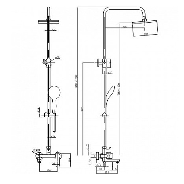 Душевая система Aquanet Passion S3 Душевая система Aquanet Passion S3