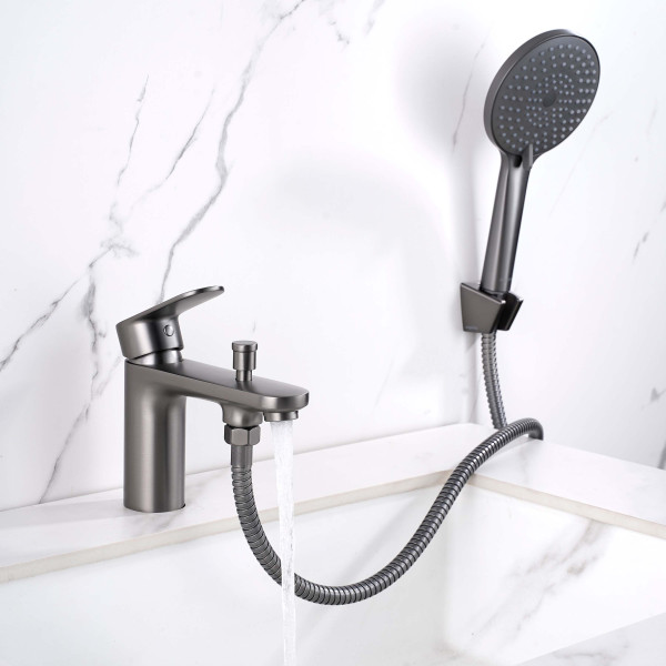 Смеситель на борт ванны Aquatek Ника оружейная сталь (AQ1844BGM) Смеситель на борт ванны Aquatek Ника оружейная сталь (AQ1844BGM)