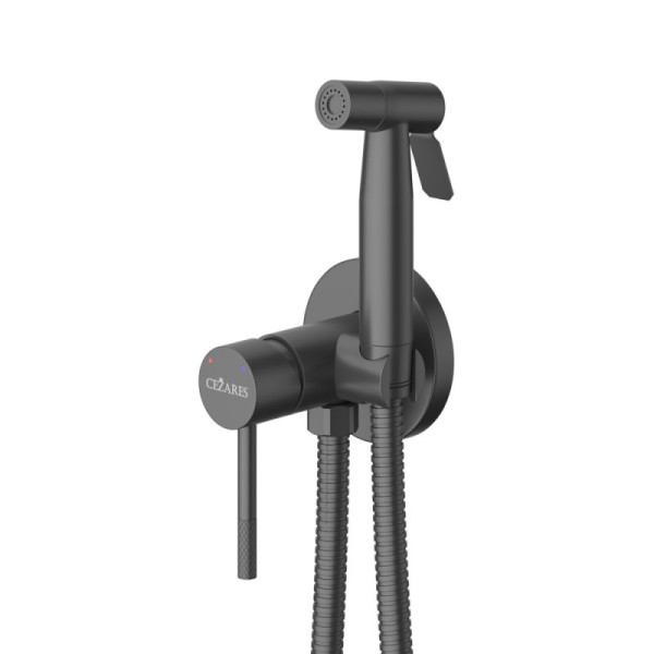 Смеситель с гигиеническим душем Cezares Relax черный матовый (RELAX-DIF-NOP)
