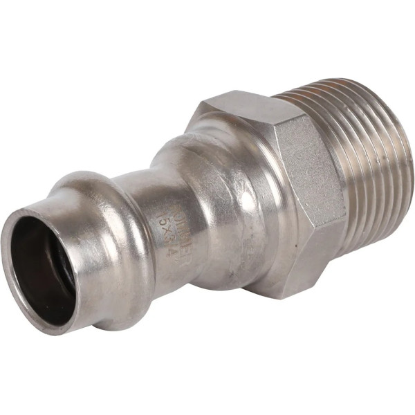 Переход 15х3/4"Н Rommer из нержавеющей стали (пресс) (RSS-0021-001534)