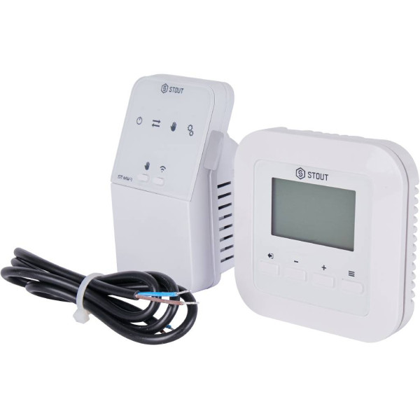 Терморегулятор Stout беспроводной комнатный двухпозиционный ST-295v2, белый (STE-0101-029521)
