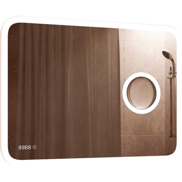 Зеркало Континент Bliss Led 1000х700 с увеличительным зеркалом, часами (ЗЛП256) Зеркало Континент Bliss Led 1000х700 с увеличительным зеркалом, часами (ЗЛП256)