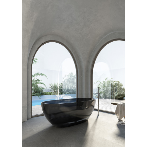 Ванна прозрачная Abber Kristall 150x75x58 черная (AT9701Onyx-1.5)