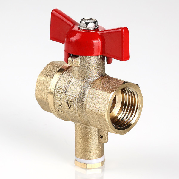 Кран 1/2"хМ10 ВВ шаровый Valtec Стандарт без покрытия для подключения датчика температуры (красная бабочка) VT.128.GN.04 Кран 1/2"хМ10 ВВ шаровый Valtec Стандарт без покрытия для подключения датчика температуры (красная бабочка) VT.128.GN.04