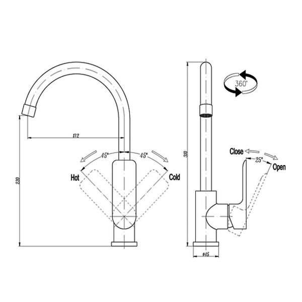 Смеситель для кухни Triton Панама коралловый (14605 С) Смеситель для кухни Triton Панама коралловый (14605 С)