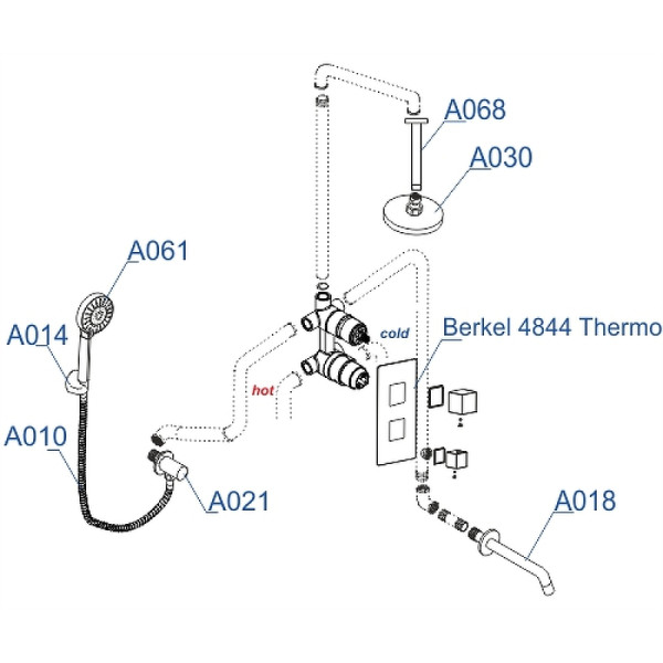 Душевая система WasserKRAFT хром (A174868 Thermo)
