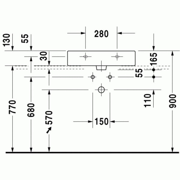 Раковина подвесная Duravit Vero 045460 600х465 (0454600027)