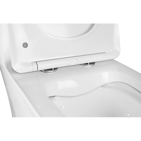 Унитаз напольный Azario Stoun 405x750x780 с сиденьем с микролифтом белый (AZ-1109)