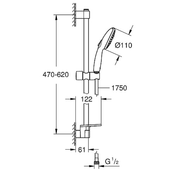 Душевой гарнитур Grohe Tempesta (хром)