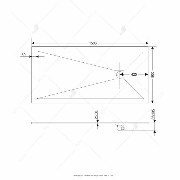 Душевой поддон RGW Stone Tray ST-W 80x150 белый (16152815-01)