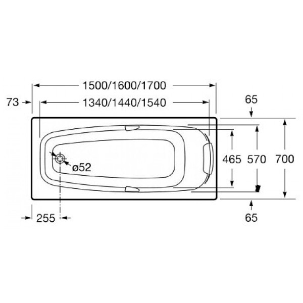 Ванна акриловая Roca Sureste 170х70 (ZRU9302769)