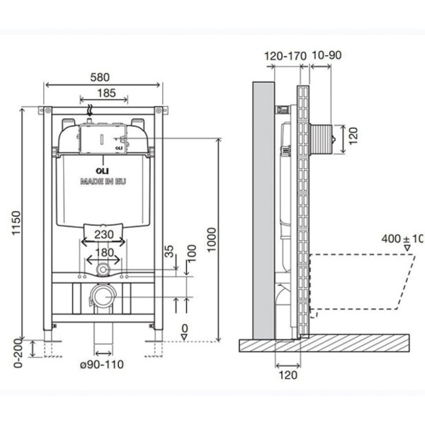 Инсталляция для унитаза Oli 74 (601804)