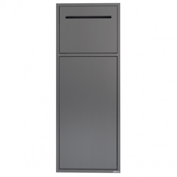 Ниша настенная скрытая Abber Nischen 23x13x60 с корзиной и бумагодержателем, никель (AN3008NG)