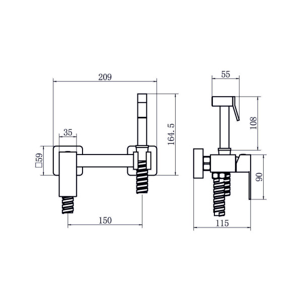 Смеситель с гигиеническим душем Fashun графит (A57504-17) Смеситель с гигиеническим душем Fashun графит (A57504-17)