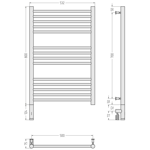 Полотенцесушитель электрический Сунержа Богема 3.0 прямая 800x500 провод слева матовый чёрный (31-5804-8050) Полотенцесушитель электрический Сунержа Богема 3.0 прямая 800x500 провод слева матовый чёрный (31-5804-8050)