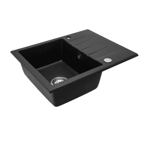 Мойка для кухни Rea north black metalic гранит 59,5x48,5x18 черная металлик (ZLE-00126)
