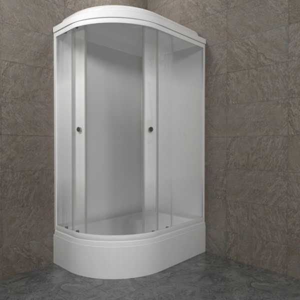 Душевая кабинаTriton Коралл 120x80 правосторонняя стекло прозрачное квадраты, профиль белый (DK386)