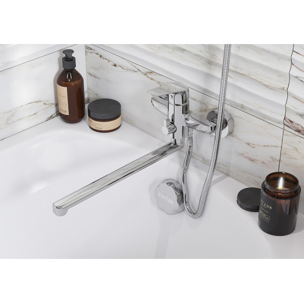 Смеситель для ванны и душа Santek Форт с душевым комплектом хром (WH5A12004C001)