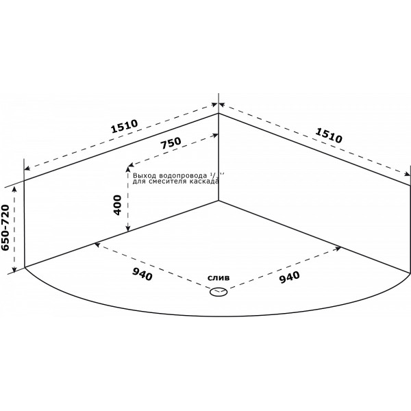 Ванна акриловая Azario Азура 150x150 (АЗВ0001) Ванна акриловая Azario Азура 150x150 (АЗВ0001)