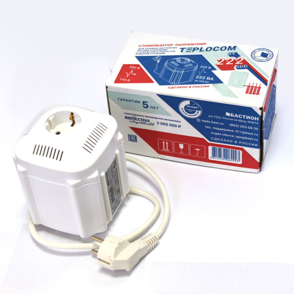 Стабилизатор напряжения для котла TEPLOCOM ST-222/500 Стабилизатор напряжения для котла TEPLOCOM ST-222/500