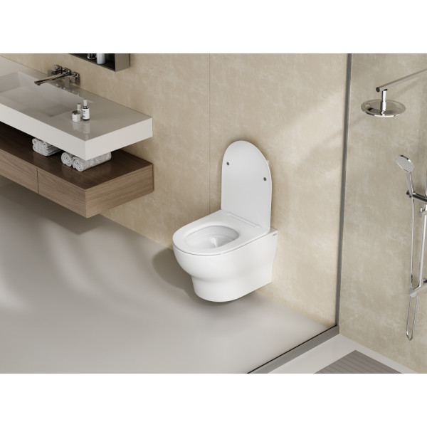 Унитаз подвесной Abber Bequem 355x530x320 белый (AC1128) Унитаз подвесной Abber Bequem 355x530x320 белый (AC1128)