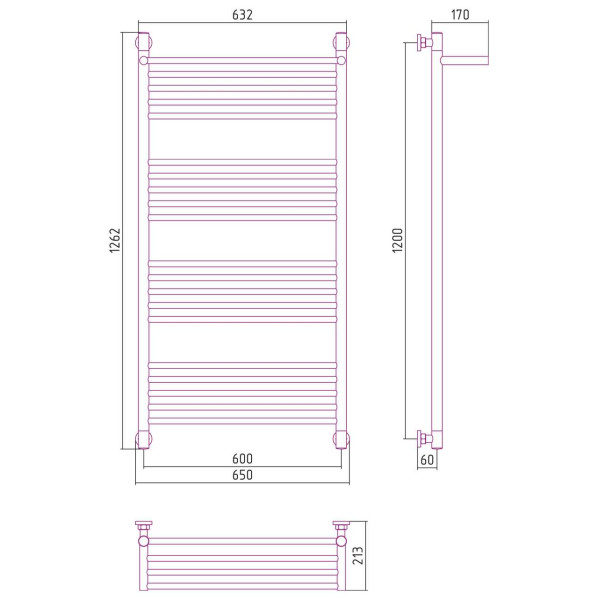 Полотенцесушитель водяной Сунержа Богема с полкой+ 1200х600 золотой (03-0223-1260) Полотенцесушитель водяной Сунержа Богема с полкой+ 1200х600 золотой (03-0223-1260)