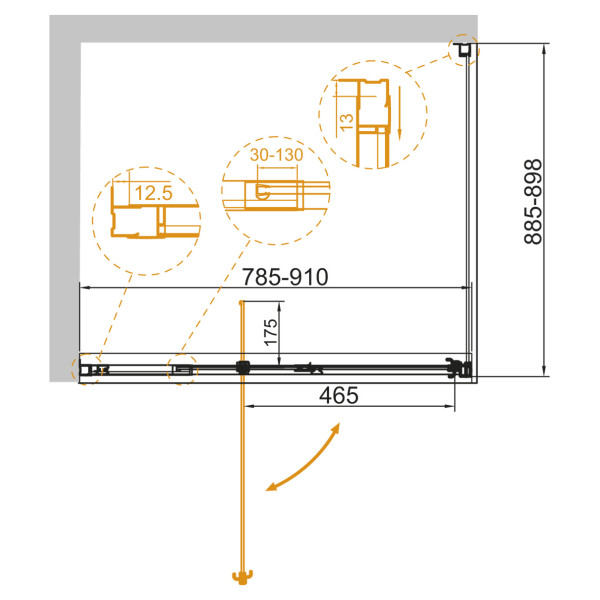 Душевой уголок Cezares Variante 80x90x195 стекло прозрачное, профиль хром (VARIANTE-AH-1-80/90-90-C-Cr) Душевой уголок Cezares Variante 80x90x195 стекло прозрачное, профиль хром (VARIANTE-AH-1-80/90-90-C-Cr)